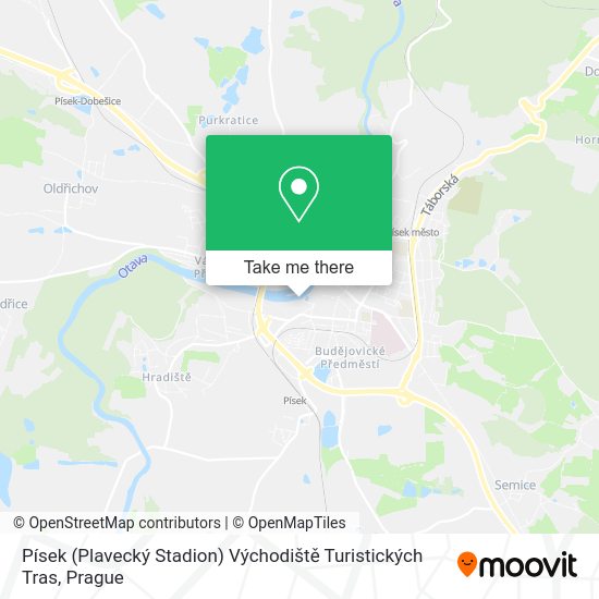 Písek (Plavecký Stadion) Východiště Turistických Tras map