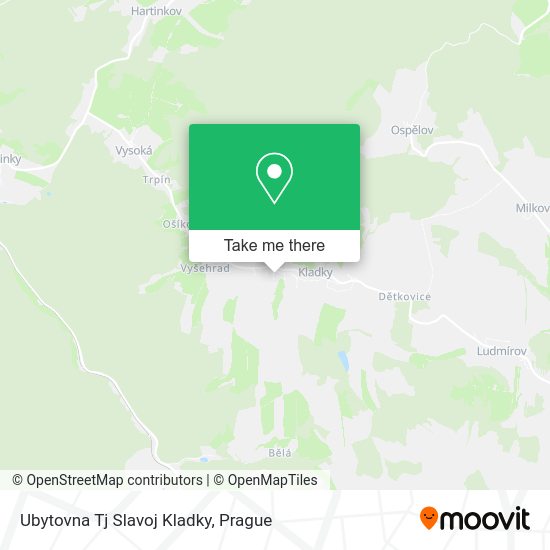 Ubytovna Tj Slavoj Kladky map