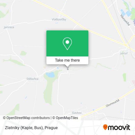 Zlatníky (Kaple, Bus) map