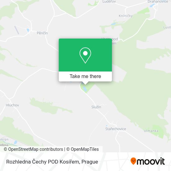 Rozhledna Čechy POD Kosířem map