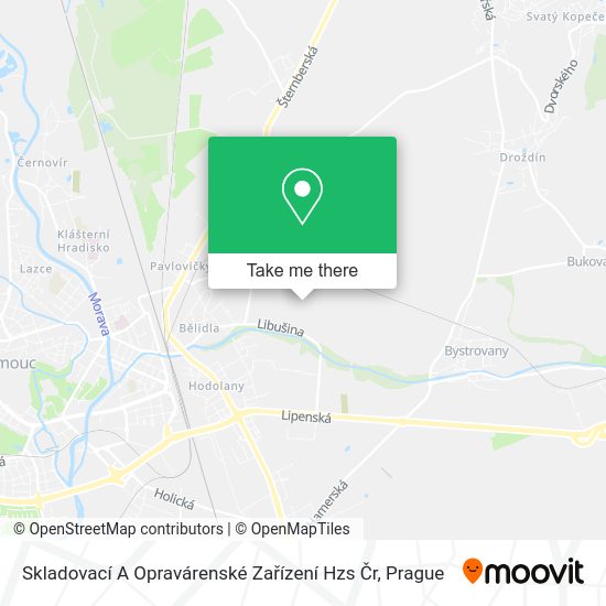 Skladovací A Opravárenské Zařízení Hzs Čr map