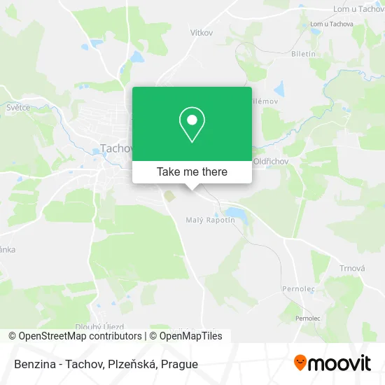 Карта Benzina - Tachov, Plzeňská