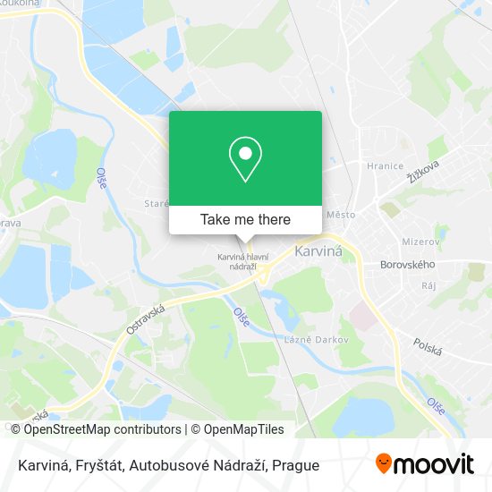 Karviná, Fryštát, Autobusové Nádraží map