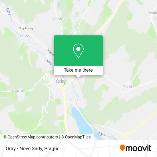 Карта Odry - Nové Sady