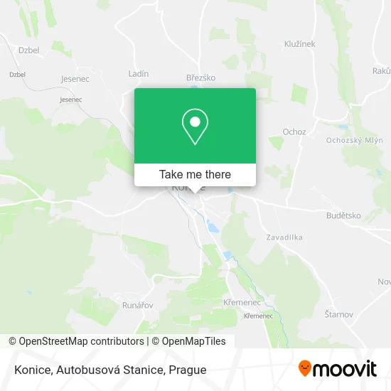 Карта Konice, Autobusová Stanice