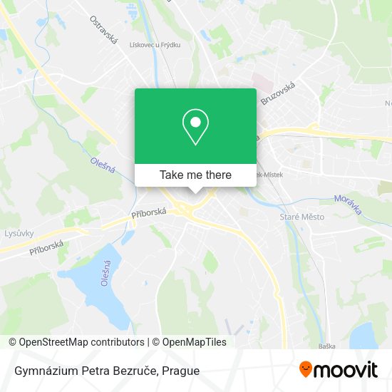 Gymnázium Petra Bezruče map