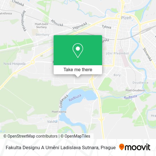 Fakulta Designu A Umění Ladislava Sutnara map