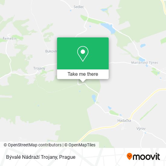 Bývalé Nádraží Trojany map