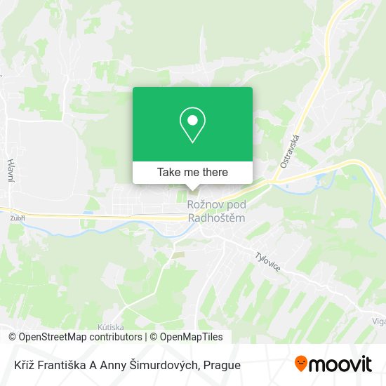 Kříž Františka A Anny Šimurdových map