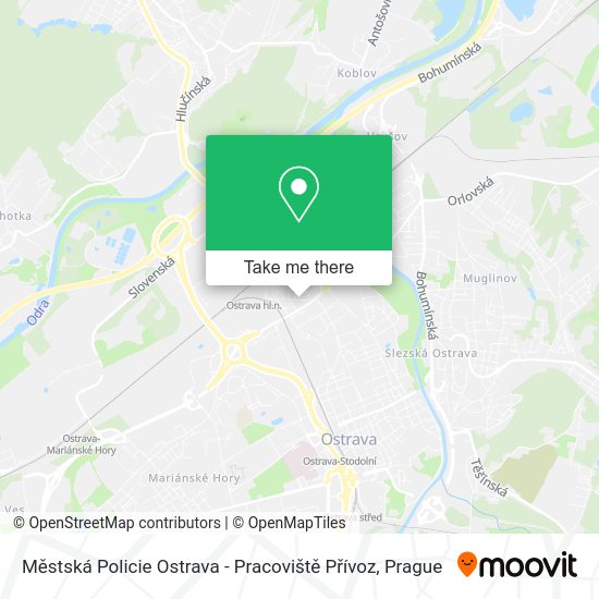 Městská Policie Ostrava - Pracoviště Přívoz map