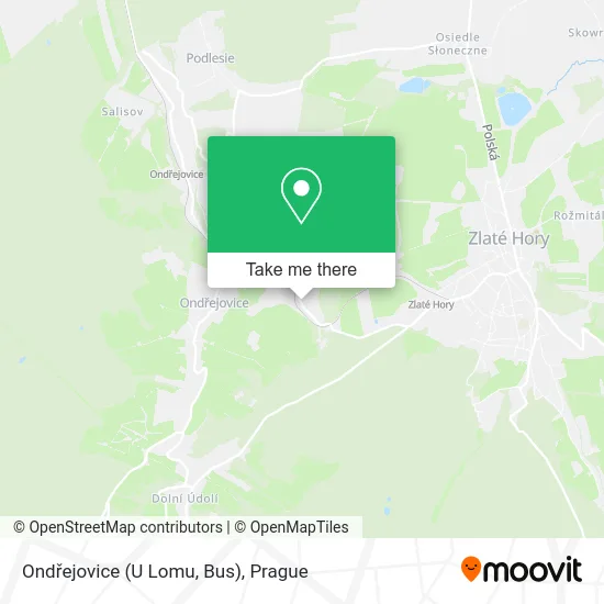 Карта Ondřejovice (U Lomu, Bus)
