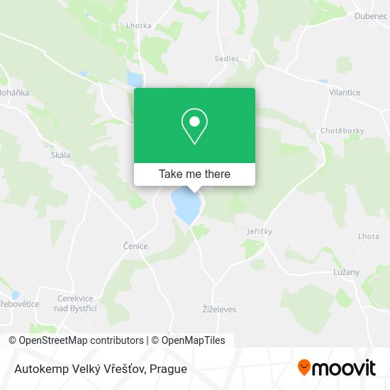 Autokemp Velký Vřešťov map
