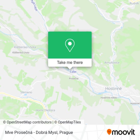 Карта Mve Prosečná - Dobrá Mysl