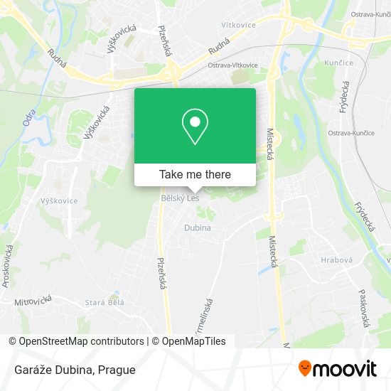 Garáže Dubina map