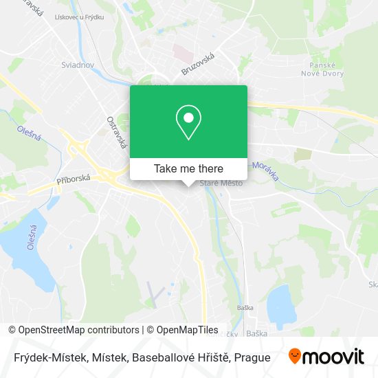 Frýdek-Místek, Místek, Baseballové Hřiště map
