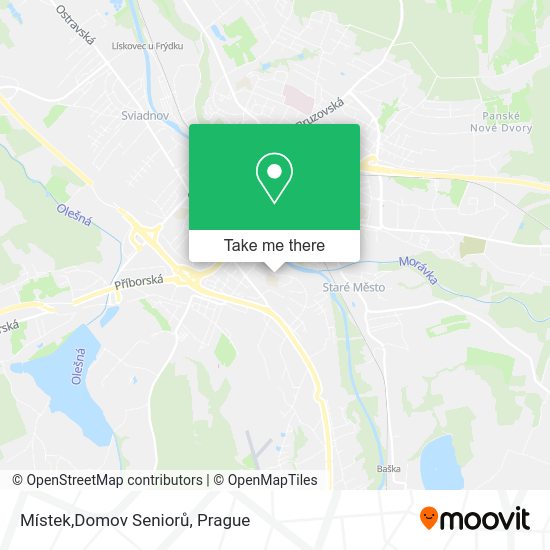 Карта Místek,Domov Seniorů