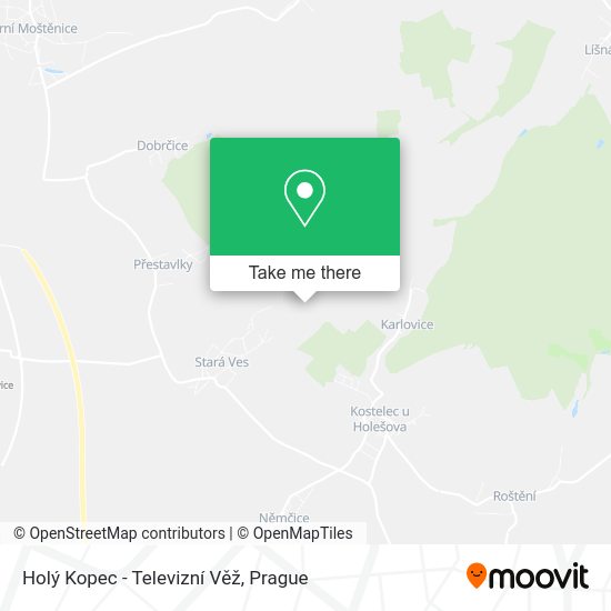 Holý Kopec - Televizní Věž map