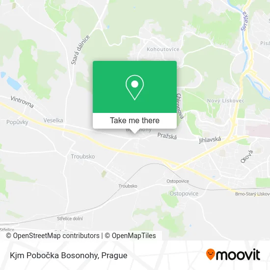 Карта Kjm Pobočka Bosonohy