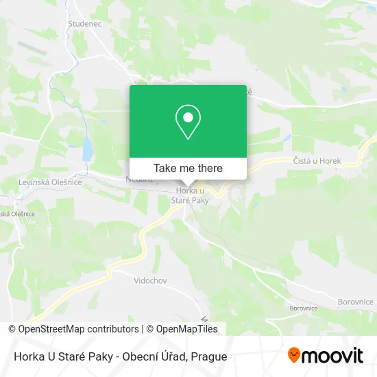Карта Horka U Staré Paky - Obecní Úřad