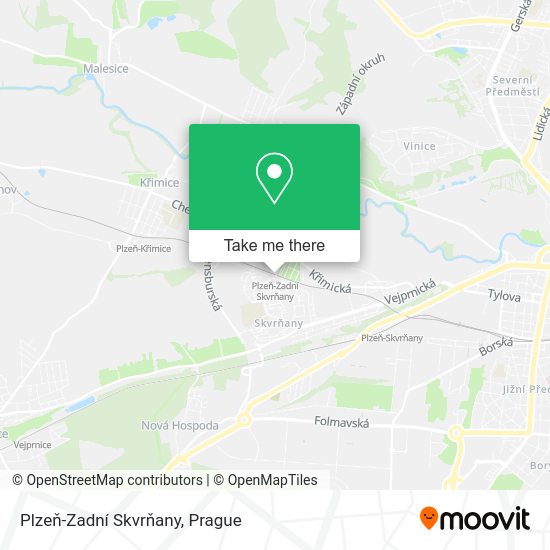 Plzeň-Zadní Skvrňany map