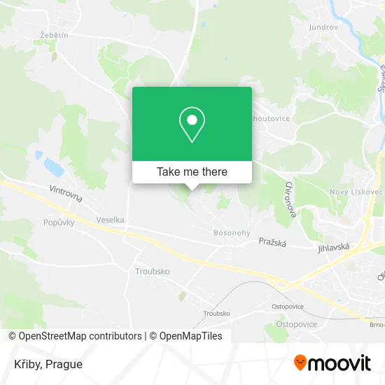 Křiby map