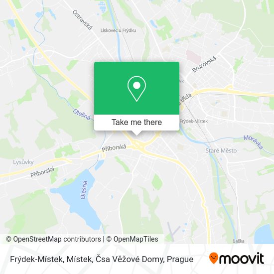 Frýdek-Místek, Místek, Čsa Věžové Domy map
