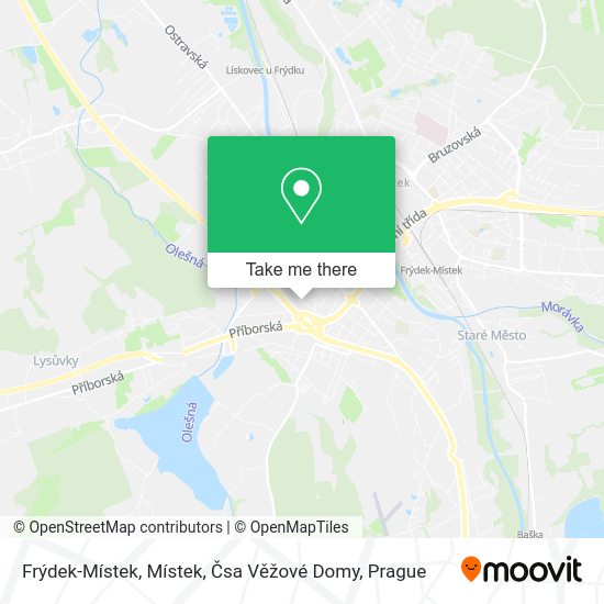 Frýdek-Místek, Místek, Čsa Věžové Domy map