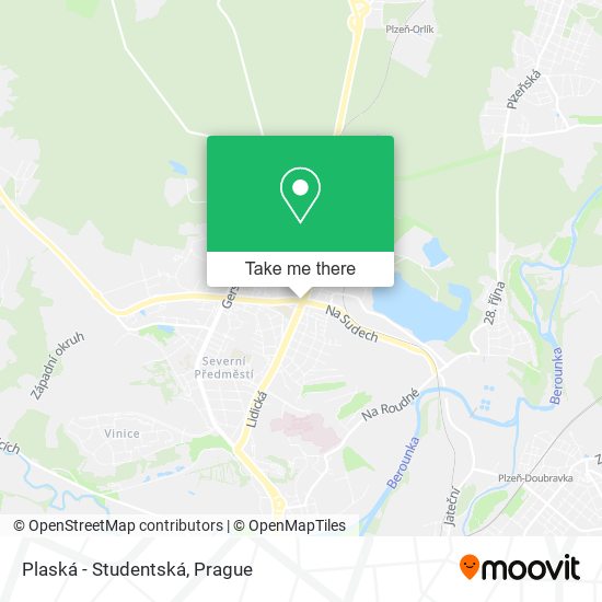 Карта Plaská - Studentská