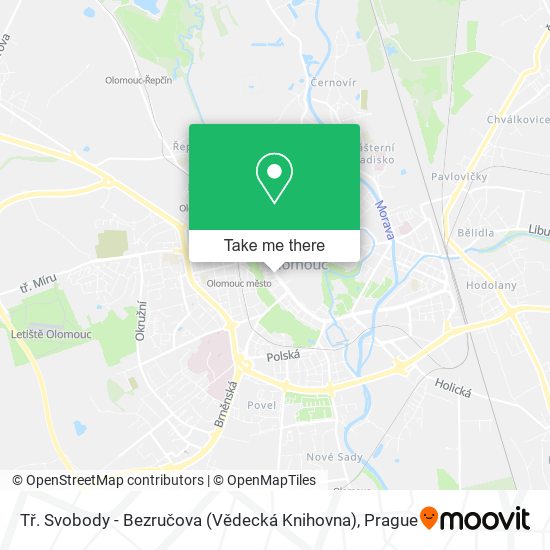 Tř. Svobody - Bezručova (Vědecká Knihovna) map
