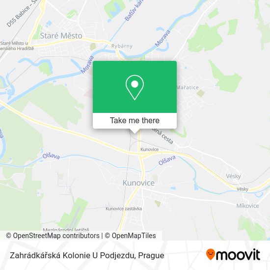 Zahrádkářská Kolonie U Podjezdu map