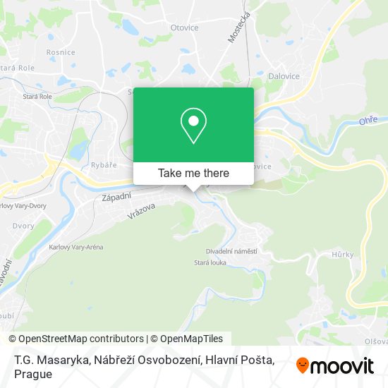 T.G. Masaryka, Nábřeží Osvobození, Hlavní Pošta map