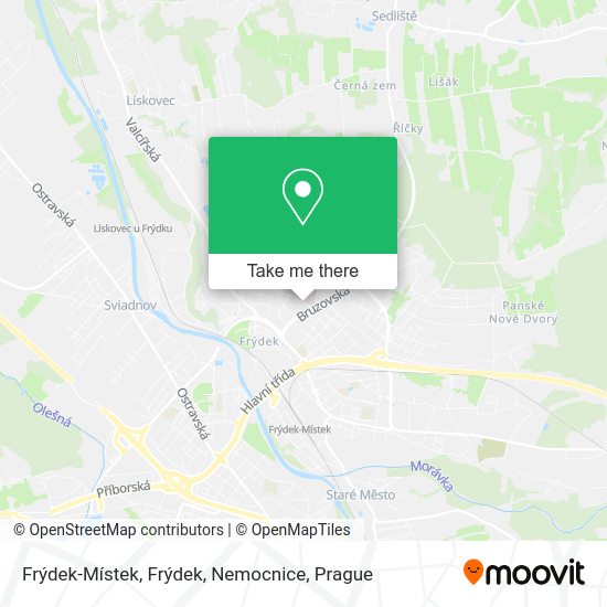 Frýdek-Místek, Frýdek, Nemocnice map