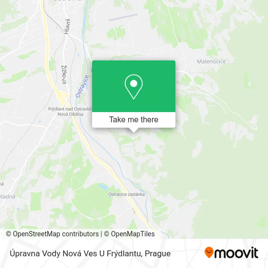 Карта Úpravna Vody Nová Ves U Frýdlantu
