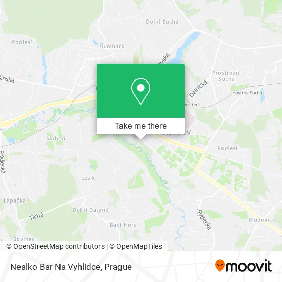 Карта Nealko Bar Na Vyhlídce