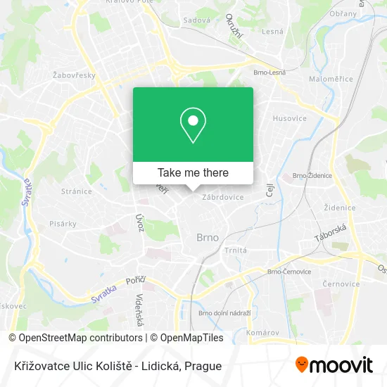 Křižovatce Ulic Koliště - Lidická map