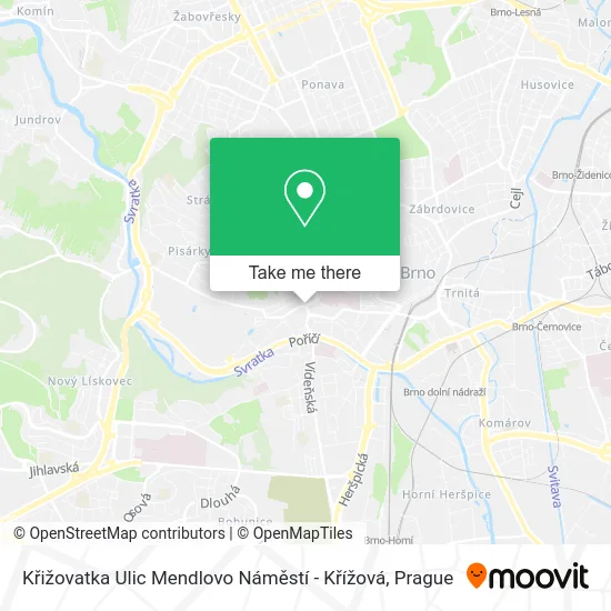 Křižovatka Ulic Mendlovo Náměstí - Křížová map