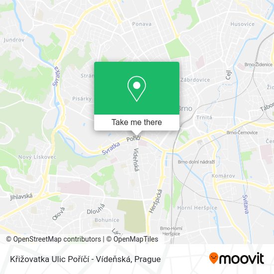 Křižovatka Ulic Poříčí - Vídeňská map