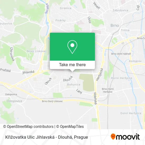 Křižovatka Ulic Jihlavská - Dlouhá map