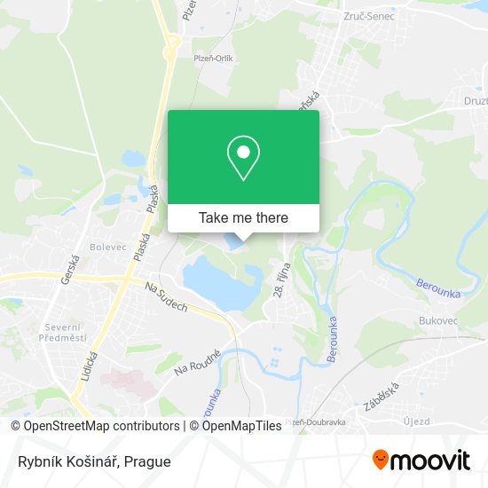 Rybník Košinář map