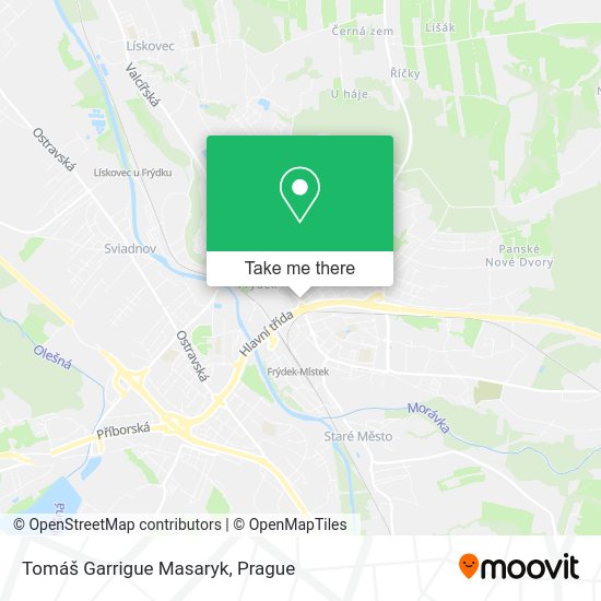 Tomáš Garrigue Masaryk map