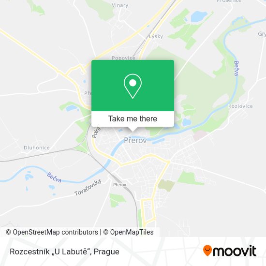 Rozcestník „U Labutě“ map