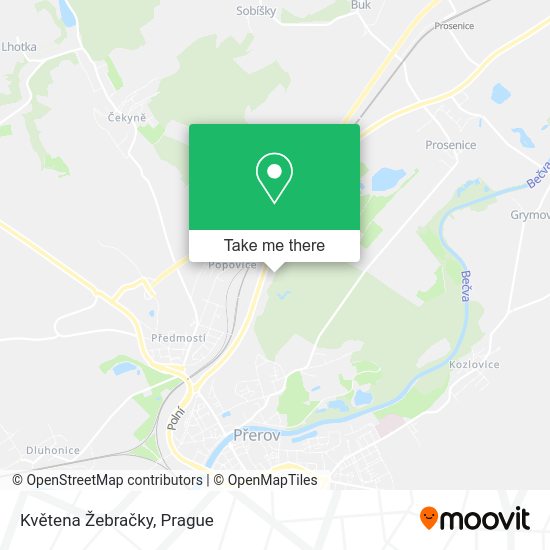 Květena Žebračky map
