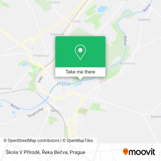 Škola V Přírodě, Řeka Bečva map