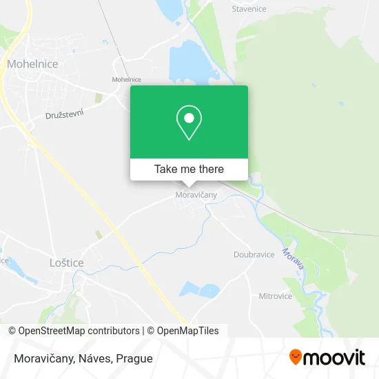 Карта Moravičany, Náves