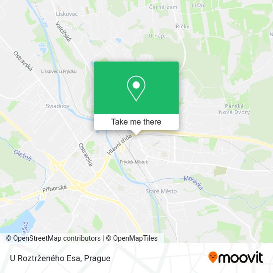 U Roztrženého Esa map