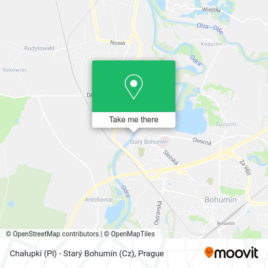 Chałupki (Pl) - Starý Bohumín (Cz) map