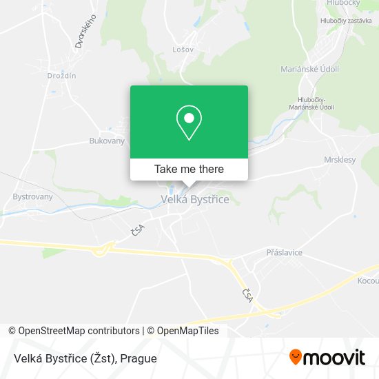 Velká Bystřice (Žst) map