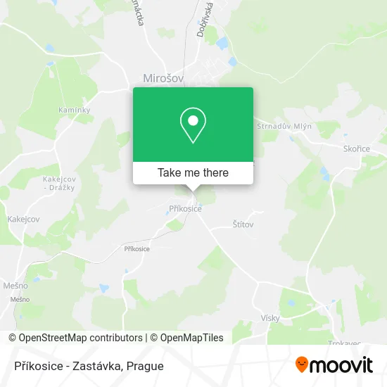 Карта Příkosice - Zastávka