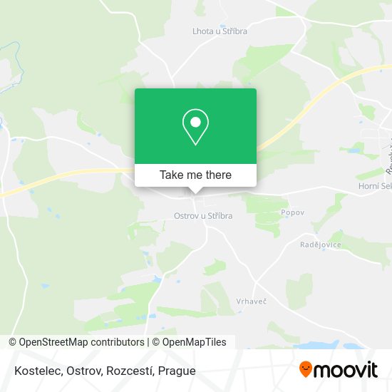 Kostelec, Ostrov, Rozcestí map