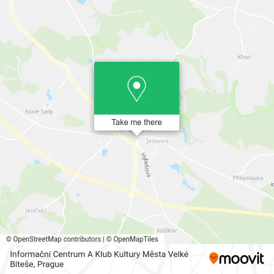 Карта Informační Centrum A Klub Kultury Města Velké Bíteše